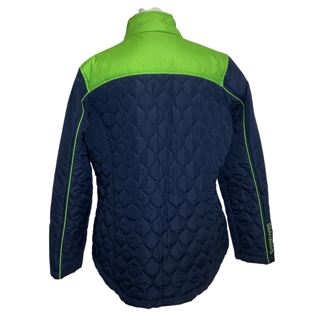 NFL Seattle Seahawks Blue and Green Team Apparel zip quilted jacket XL - Picture 3 of 13
